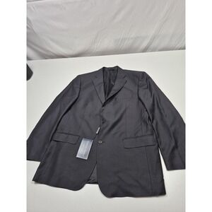 Roberto Zanieri Suit Jacket Mens 44R Gray Wool Silk 3 Button Herringbone NWT